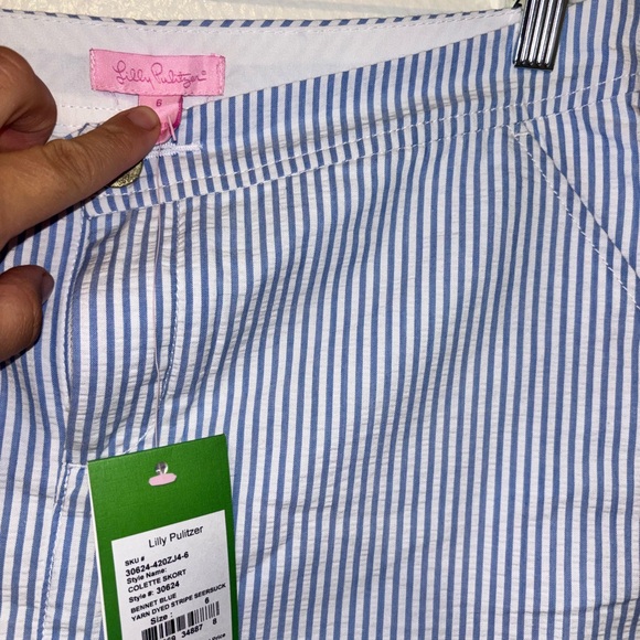 Lilly Pulitzer NWT Colette Skort Bennet Blue Yarn Dyed Seersucker size 6 - Picture 4 of 5